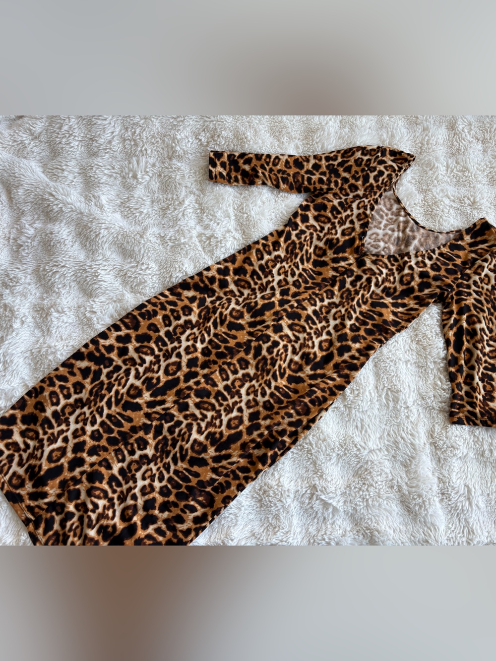 Leopard Print Bodycon Midi Dress - Brown Black - Picture 4 of 4